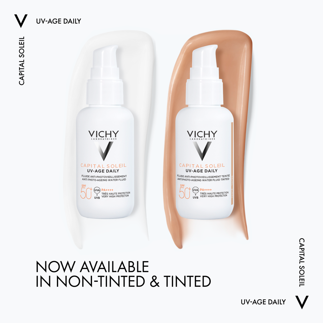 فيشي كابيتال سولاي UV-Age سائل ملون مقاوم لعلامات تقدم سن SPF 50+ مع النياسيناميد 40 مل