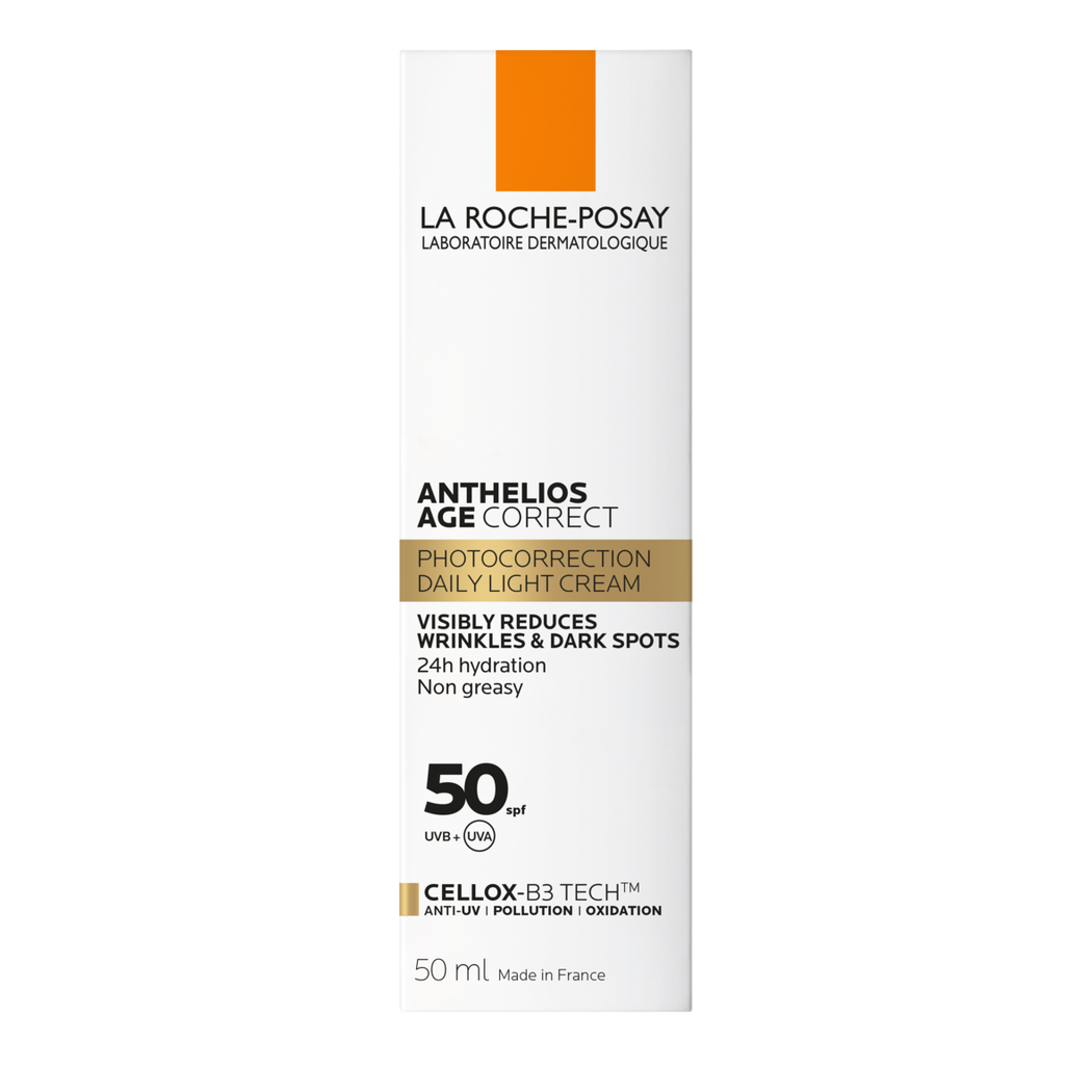 لا روش بوزيه أنثيليوس ايدج كوريكت SPF 50 واقي شمس مقاوم لعلامات تقدم سن مع النياسيناميد 50 مل