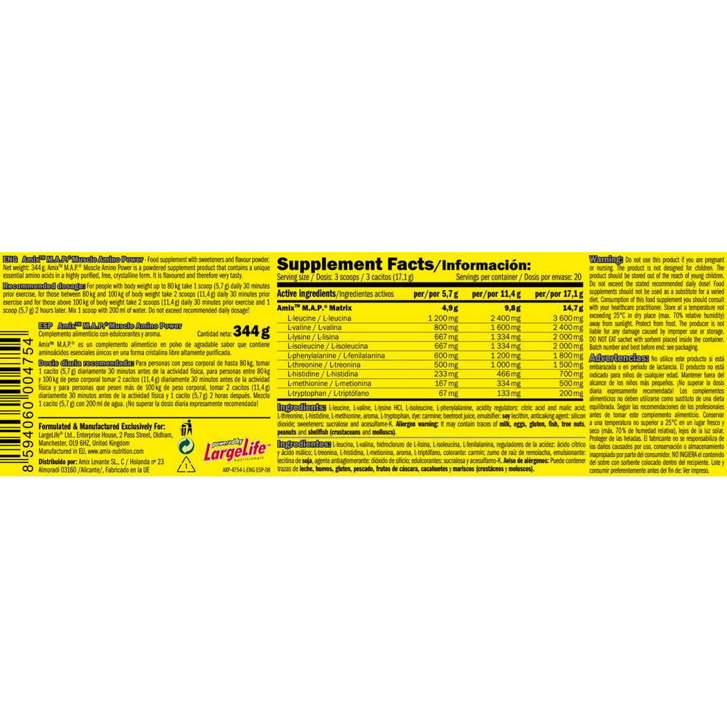 Amix M.A.P. Muscle Amino Powder 344 G Forest Fruits