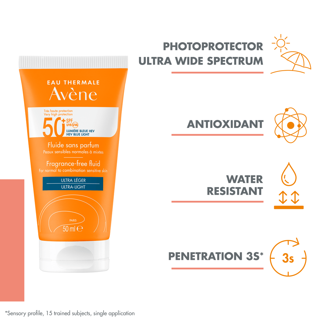 افين واقي شمس فلويد SPF 50 للبشرة الحساسة- 50 مل- مجموعة من قطعتين