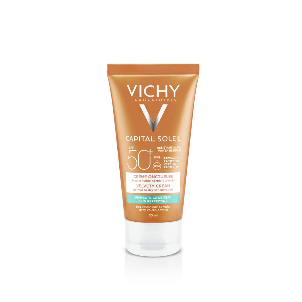 فيشي كابيتال سولاي فلفيتي كريم للبشرة العادية إلى الجافة SPF 50+ 50 مل