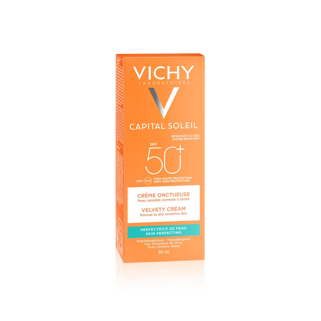 فيشي كابيتال سولاي فلفيتي كريم للبشرة العادية إلى الجافة SPF 50+ 50 مل