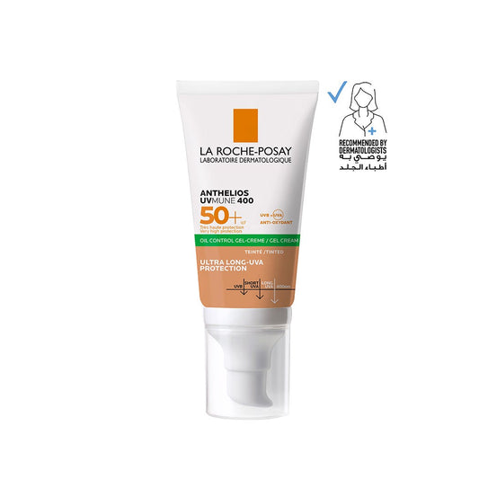 لا روش بوزيه أنثيليوس اكس ال جل واقي شمس ملوّن SPF50+  للبشرة الدهنية 50مل