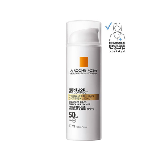 لا روش بوزيه أنثيليوس ايدج كوريكت SPF 50 واقي شمس مقاوم لعلامات تقدم سن مع النياسيناميد 50 مل