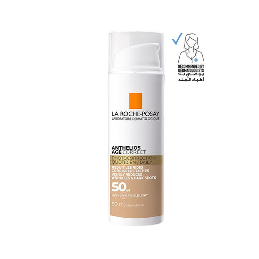 لا روش بوزيه أنثيليوس ايدج كوريكت SPF 50 واقي شمس ملون مقاوم لعلامات تقدم سن مع النياسيناميد  50 مل